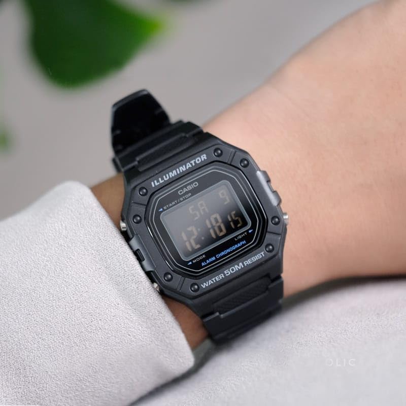 Casio Wristwatch Black W-218H-1BVDF W218H-1B