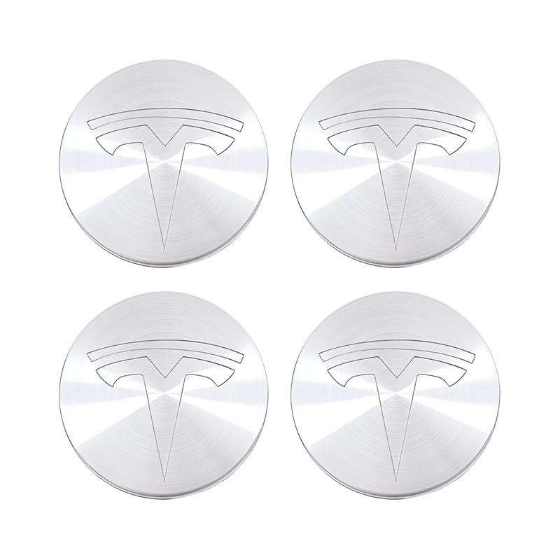 Car Sticker Tesla 4piece 56mm Wheel Hub Center Caps For Tesla Model 3 Model Y Badge Cover Hubcaps for Tesla Model Y X S 2023 Car