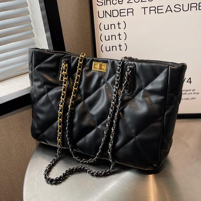 New Fashionable Diamond Checked Shoulder Bag High Quality Large Capacity Tote Bag Chain Multifunctional Classic Casual Handbag