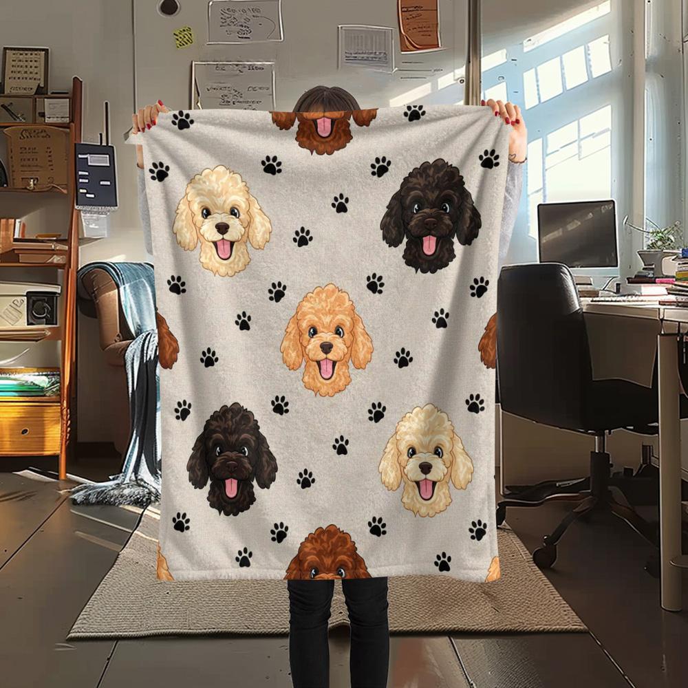 

1PC Dog paw print Print Flannel Blanket, High quality Comfortable for All Seasons, Home Decor, Warmth and Comfort 80cm x 120cm