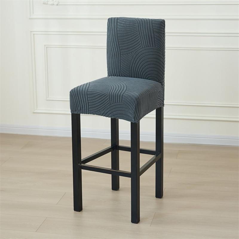 

1/2/4pcs Short Back Bar Chair Cover Solid Color Stretch Jacquard Chair Cover Dining Seat Covers Chair Protector for Dining Room 1pc