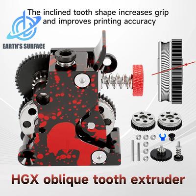 Upgraded HGX Lite 2.0 Extrud Er Spiral Tooth Large Gear Drive Extruder Double Gear All Metal 3D Printer Accessories