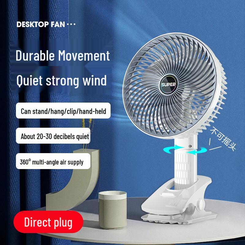 Rechargeable USB Clip Mini Fan: Portable, Silent, Dual-Use for Dorms & Offices Clip, Stand, Handheld