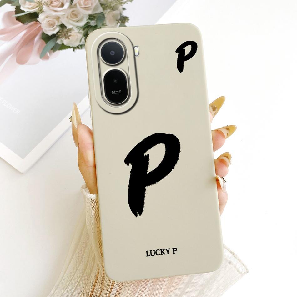 For Xiaomi Redmi A7 Pro 2026 Lucky Initial Letter Phone Case For Redmi A7Pro Soft Silicone Cases Bumpers