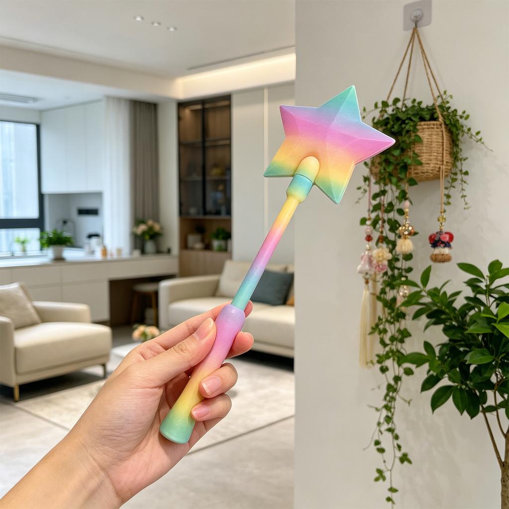Star Shaped Silicone Wand with Soft Handle Flexible Design Safe for Children and Adults Suitable for Sensory Play and Stress Relief Tool