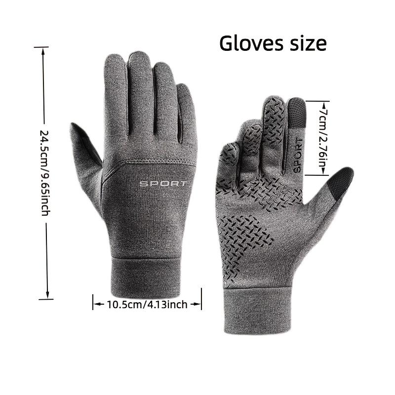 Men's Winter Cycling Gloves - Touchscreen Compatible, Waterproof Knit Fabric with Non-Slip Grip, Hand Washable