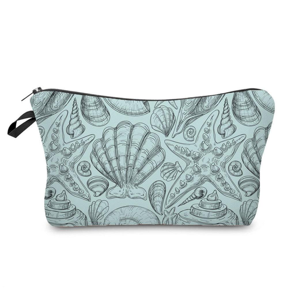 Women Shell Print Cosmetic Bag Toiletries Organize Travel Storage Case  6444