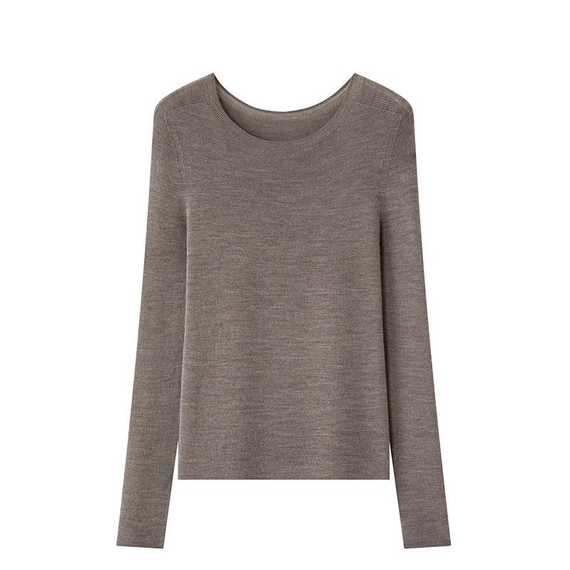 Needle Island Seamless Integrated Wool Sweater Women's Early Autumn New Slim-fit Warm Interior Knitted Bottom Shirt