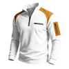 Men Waffle Knit Sweatshirt Quarter Zip Stand Collar Pullover Color Block Long Sleeve Tops Casual Streetwear Hoodie
