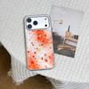 Orange smudged stars, suitable for Apple 17Promax mobile phone case IP16 Epoxy water condensation 15 Korean wind 14 large holes 13
