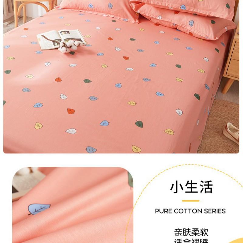 100% Cotton Single Bed Sheet Set Lightweight Breathable Student Dorm Bedding With Pillowcase Stripe