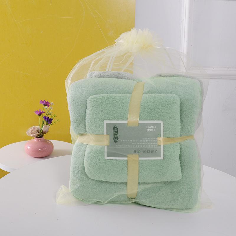 Mutter-Kind Korallenfleece Badetuch-Set - Weich, Dick, Saugfähig, 300g, Große Größe für den Heimgebrauch