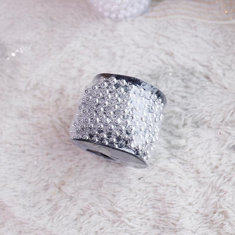 Silver Christmas Bead String for Tree and Wreath Décor - 8mm