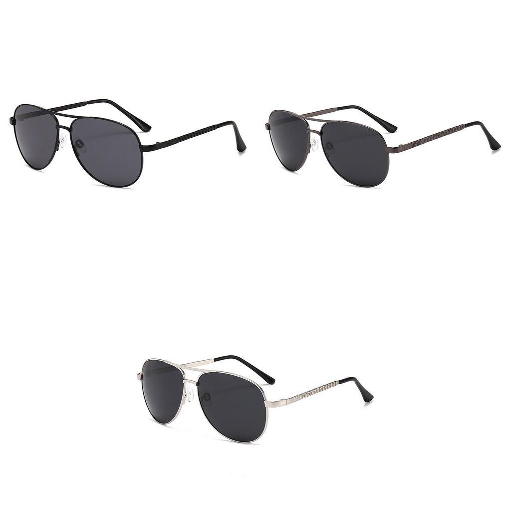 Stylish Black Metal Frame Polarized Sunglasses Men's Driving Fishing Eye Protection Glasses Uv400