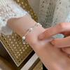 Sterling Silver Pearl Bracelet for Women: Elegant French Retro Design, Minimalist & Versatile.
