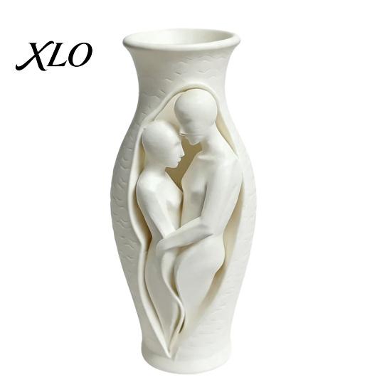Entryway Table Centerpiece Abstract Human Body Art Vase Statue, 3D Printed Embracing Couple Sculpture Vase, Creative Anniversary Gift Decorative