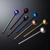304 Stainless Steel Straw Spoon Welded Disc Multifunctional Stirring Spoon Dessert Shop Titanium-plated Colorful Gifts