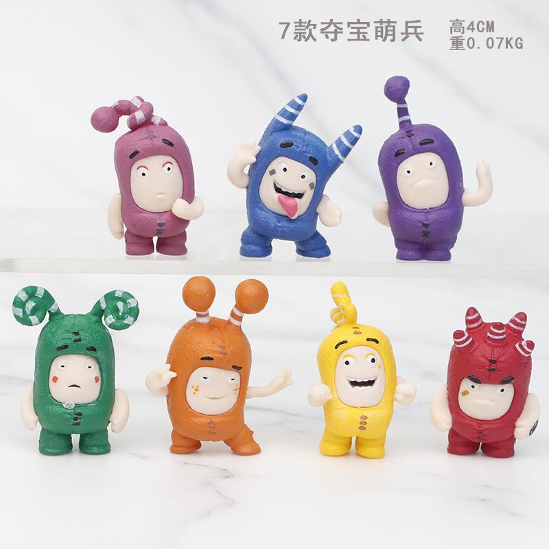 Set da 7 pezzi Giocattoli Action Figure Oddbods Carini 4cm