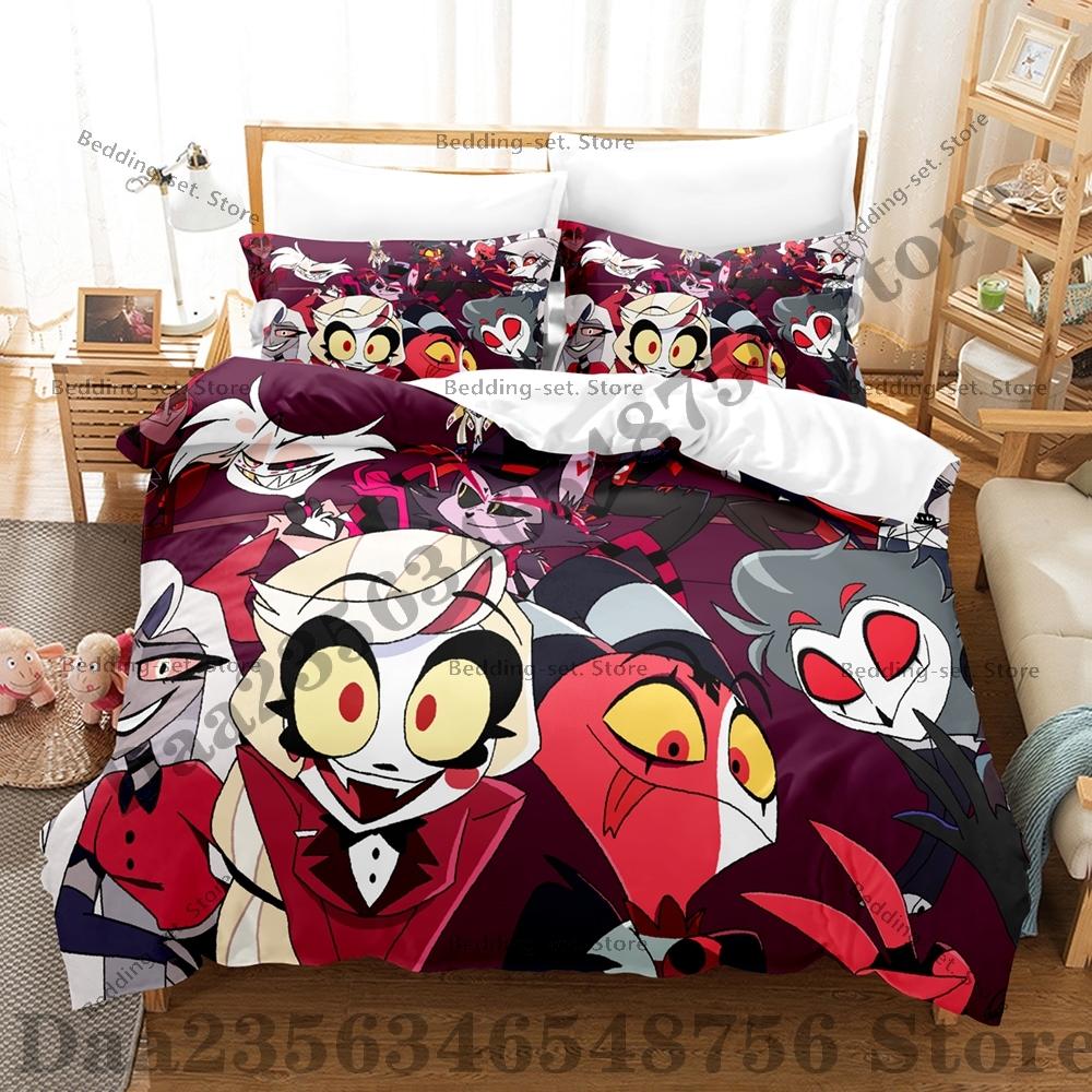 Helluva Boss Bedding Set Single Twin Full Queen King Size Bed Set Adult Bedroom Duvetcover Sets Anime Bed Sheet Set