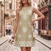 ZANZEA Women Casual Round Neck Sleeveless Print Tank Dress