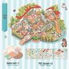 Blue 3D Stereo Art Landscaping Sticker - Large Miniature Scene for Journals & DIY