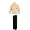 Polo Neck Zip Long Sleeve Jacket Knitted Fleece Cuffed Pants Casual Sports Suit Men Suit 673645+534935