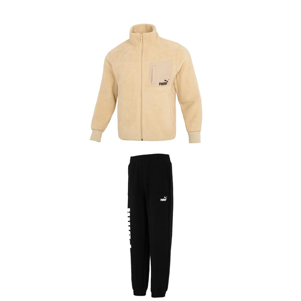 

Puma Водолазка на молнии, куртка с длинным рукавом, вязаный флис, брюки с манжетами, повседневный спортивный костюм, мужской костюм 673645+534935 L