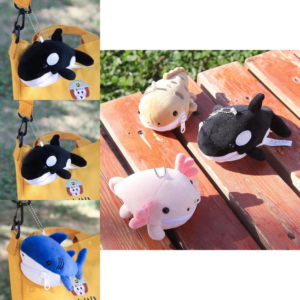 Cute Shark Blue Whale Orcinus Orca Plush Doll Pendant Wallet For Kids And Collectors