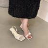 Niche Black High Heels with Sandals Fairy Shoes Temperament Rhinestone with Skirt Shoes