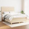 3142582 vidaXL Divan Bed with Mattress Cream 140x200 Cm Fabric