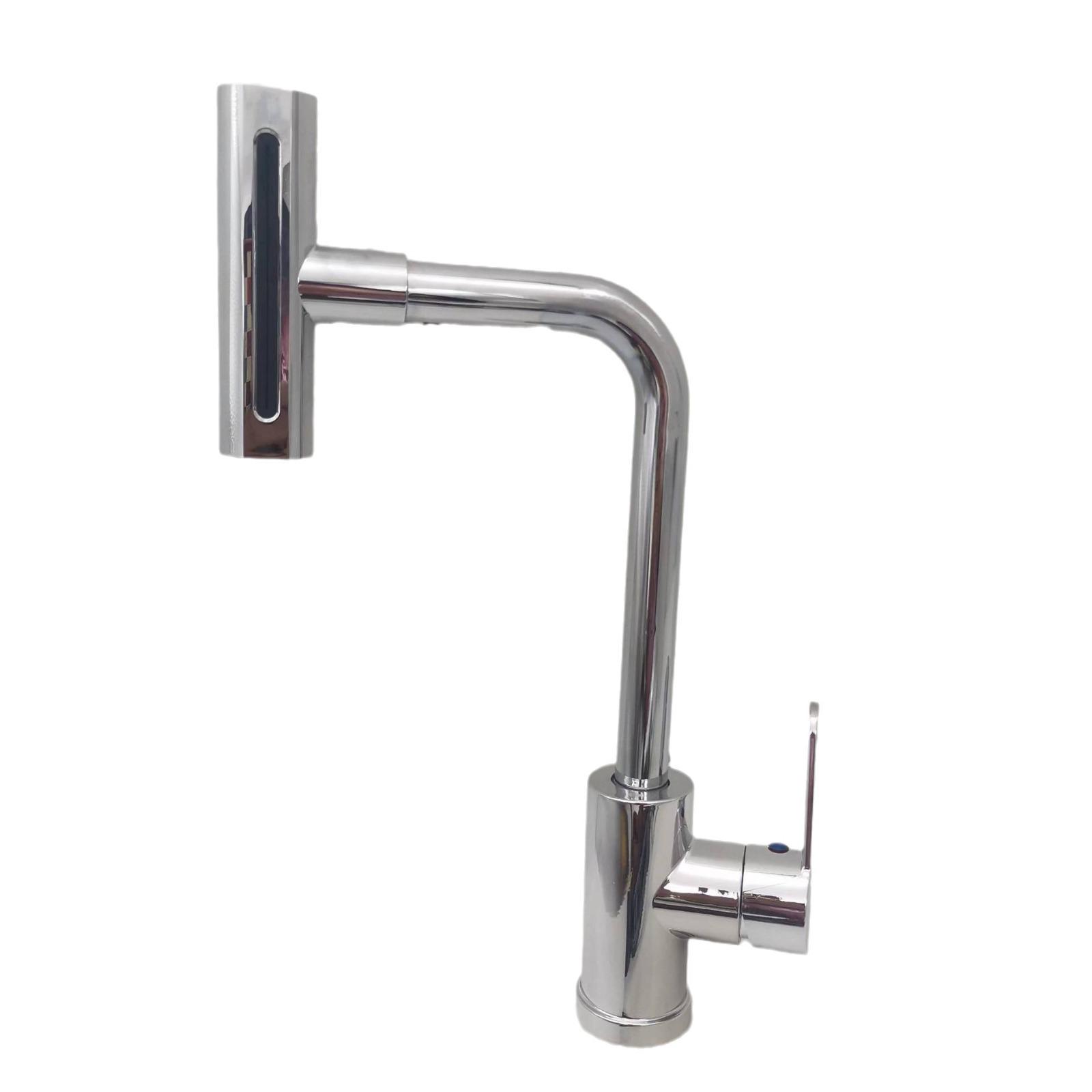 Classic Style Kitchen Faucet Plastic ABS Modern Design with Single Handle 360 Rotation Universal Tube Sink Faucet (as the picture,Chrome)