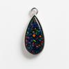 Natural Opal Pendant Multicolor 925 Sterling Silver 22.5 ct Pear Cut October Birthday Birthstone