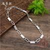 New brushed hollow geometric square necklace women's simple high-end irregular square neck chain