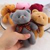 1pc Plush Bear Keychain Soft Stuffed Toys Cute Mini Teddy Bear Plush Doll For Girl Bag Pendant Key Ring Wedding Party Decoration