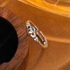 Retro Simple Hand-held Love 925 Sterling Silver Personality Opening Rings  R077