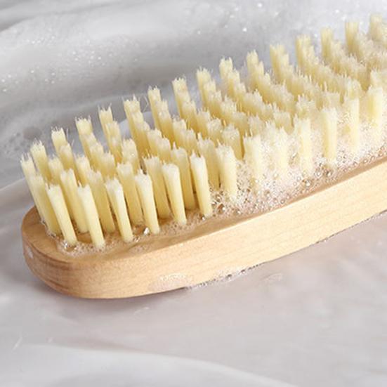 Cleaning Brush Soft Bristles Comfortable Grip Wooden Handle Portable Scrub Brush Gentle Cleaning Tool