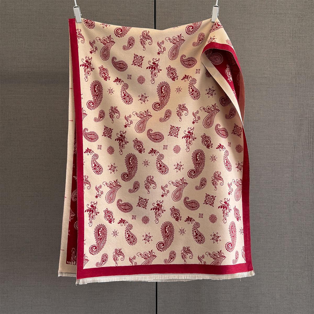 

Women Warm Faux Cashmere Shawl Autumn Winter Paisley Scarf Wrap Functional Neck Protection Blanket Pashmina Bandana Bufanda 70x186cm