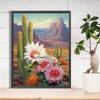 5D DIY Full Round Drill Diamond Painting Desert Cactus Flowers Home Decor