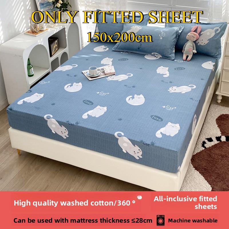 Sábana Bajera No se decolora No hace bolitas Sábana de una pieza Antideslizante Multiespecificación Ropa de Cama Cubrecama Protector