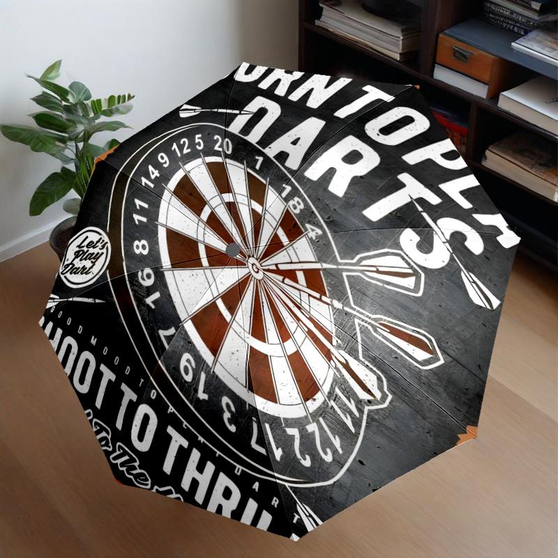 Throw darts Printed Umbrella 8-Frame for Travel, Camping, Casual Lightweight Portable Umbrella, Essential for Every Family Holidays Gift