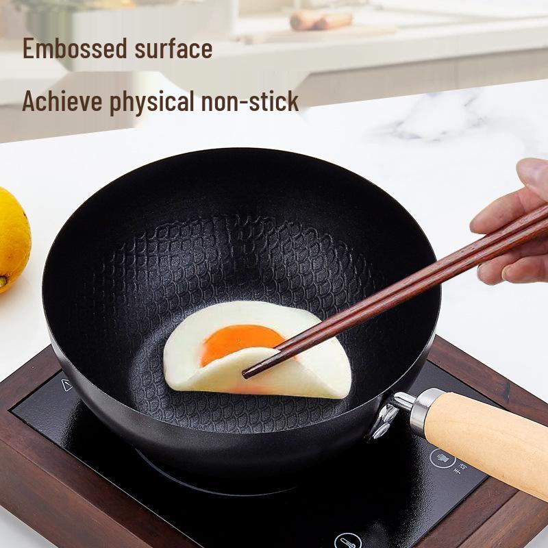 Non-stick Mini Wok: Small Induction Iron Pan for Baby Food and Stir-fry