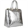 Elegant Silver Leather Handbag Borse In Pelle