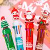 1 Piece Cute Christmas Ballpoint Pen Press Cartoon Reindeer Grandfather Multicolor 10 In 1 Colors Stationery School Office Supply