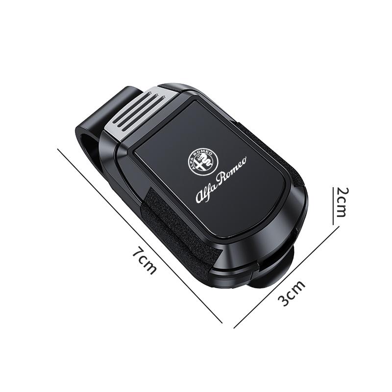 Car Eyeglass Storage Clip Auto Sun Visor Sunglasses Holder For Alfa Romeo Giulia Stelvio Junior Tonale 33 Stradale 4C GiuliettaTH7