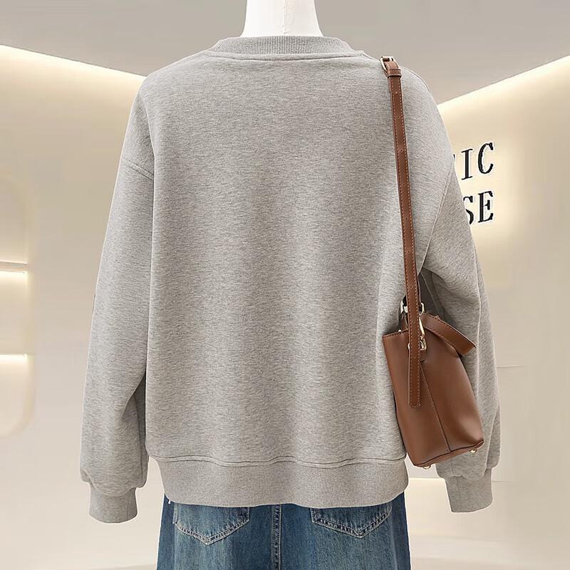 Damenmode Cartoon Ente Besticktes Plüsch-Sweatshirt