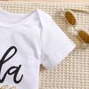 1-18 Months Baby Cute Spanish Letters "Hola Tia" Print Cotton Bodysuit Short Sleeve Jumpsuit