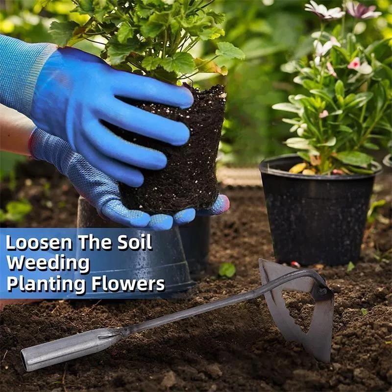 All-Steel Hardened Hollow Hoe Handheld Weeding Rake Planting Vegetables Farm Garden Agriculture Weeding Tool Dropshipping