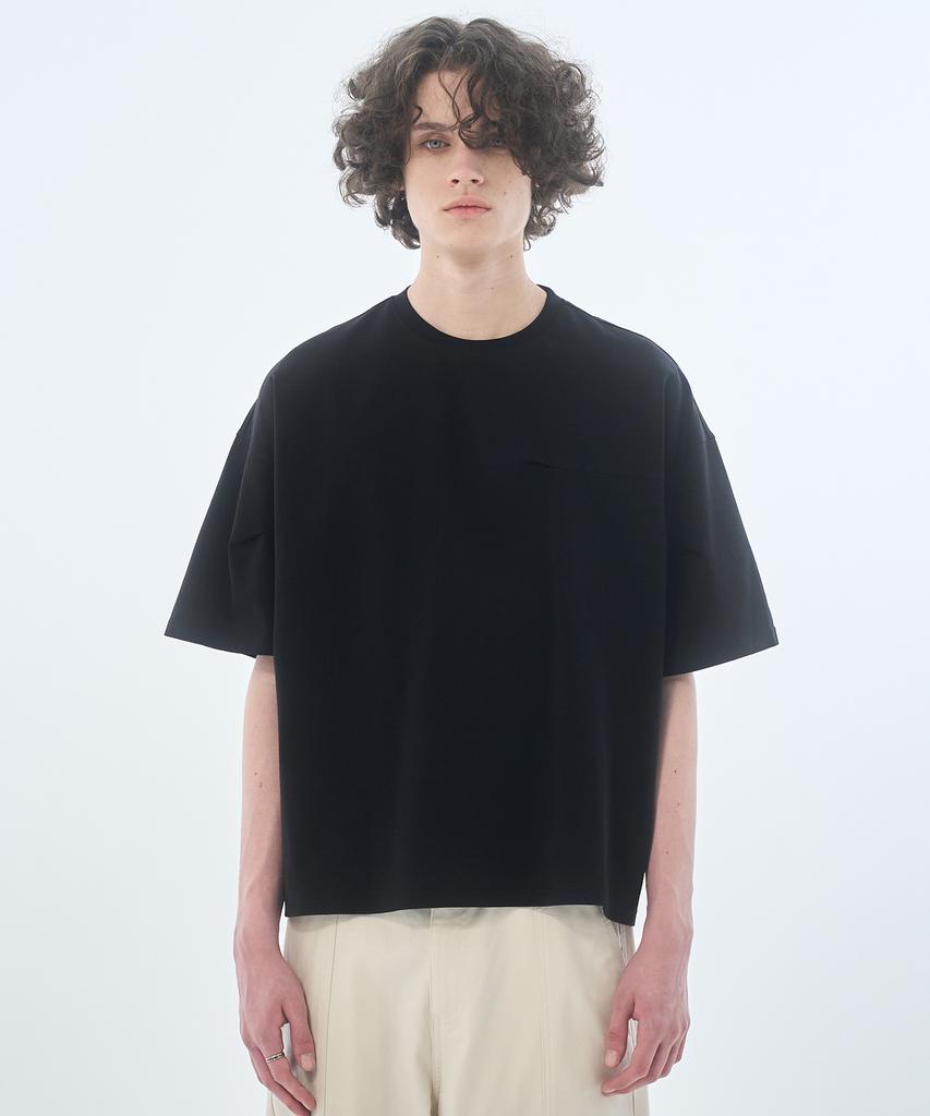 ZENSAI Back Pleated T-Shirt Black