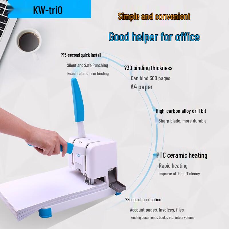 KW-triO Manual Hot Melt Binding Machine CN plug (adapter included)