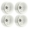 4Pcs Beadlock Wheel Rim Offset ‑8.9mm Metal Deep Dish Hub Wheel Rims for Axial SCX10 90046 1.9 Inch White
